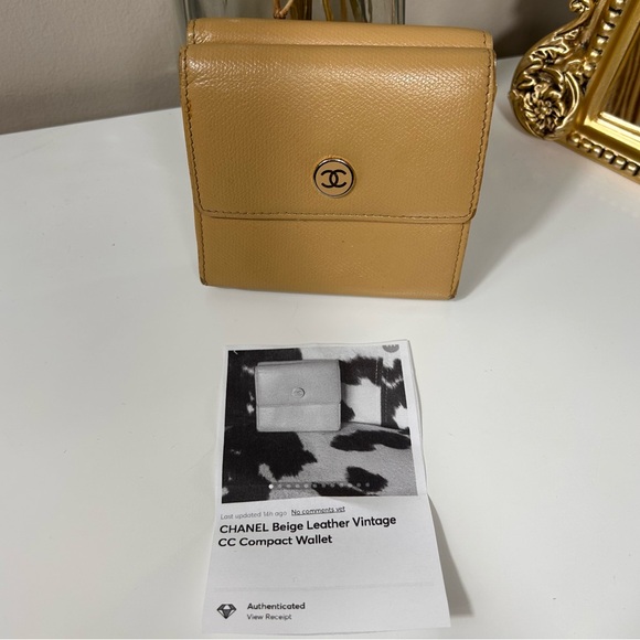 Chanel Beige Caviar Leather CC Logo Trifold Wallet - Picture 3 of 12